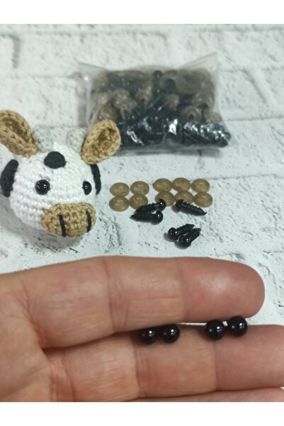 HOBİKİDS 6 mm Amigurumi Vidalı Göz, 10 ÇİFT (20 ADET)