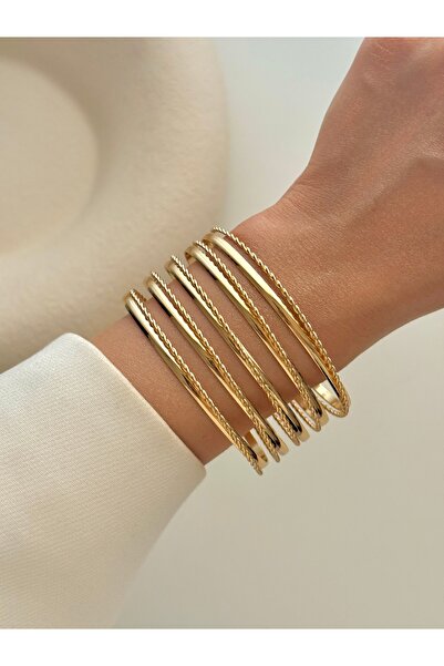 YOUES JEWELRY أصفاد نسائية من الفولاذ الذهبي