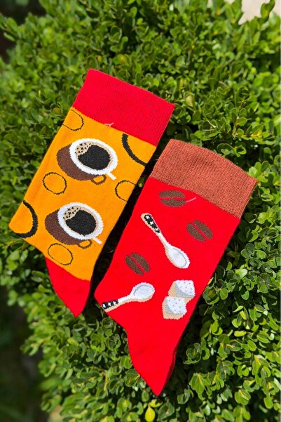 LouSocks جوارب بنمط القهوة للجنسين مناسبة للاستخدام باليد اليمنى واليسرى