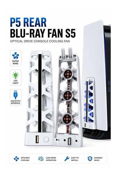 Dobe P5 Rear Blu-ray Fan S5 Optical Drive Console Cooling Fan | 3 Silent Cool...
