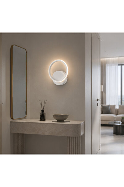 TT AYDINLATMA TT305-1-BY (مع ضوء LED أبيض) شمعدان LED دائري مفرد باللون الأبي...