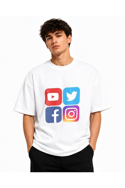 Inscriptie Tricou Unisex Bumbac Premium Casual " Social media 8 "