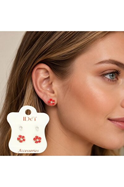 idei Set cercei stud femei din aliaj metalic cu email colorat, accesoriu fash...