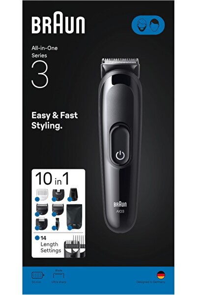 Braun All-in-One Series 3, 10in1 Grooming Kit, Ultra Sharp Blade, 14 Lengths,...