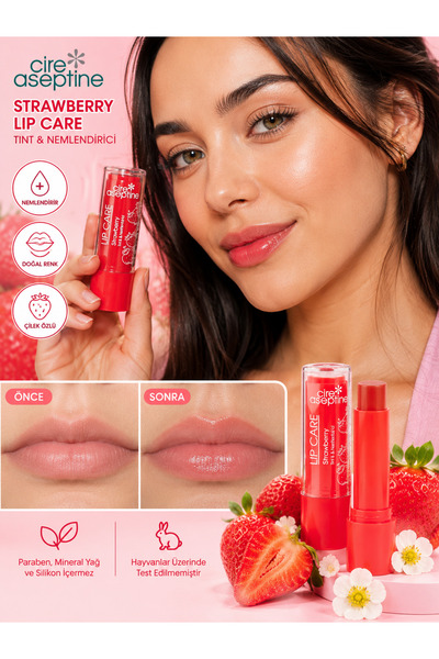 CIRE ASEPTINE Strawberry Lip Care Çilek Aromalı Dudak Balmı 2 ADET GÖNDERİM S...