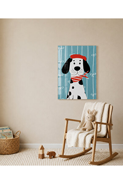 arslart Bereli Sevimli Köpek CAM Görünümlü Pleksi Tablo Çocuk Bebek Odası Duv...