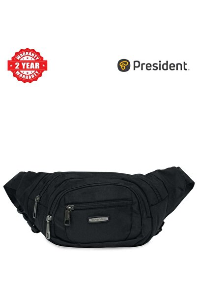 President Premium 11.5" Compact Waterproof Waist Pack for Men and Women, Blac...