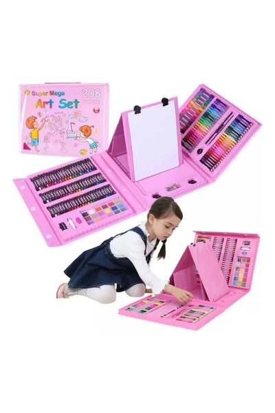 Promagg Set de pictură și desen pentru copii, 208 piese, kit complet pentru c...