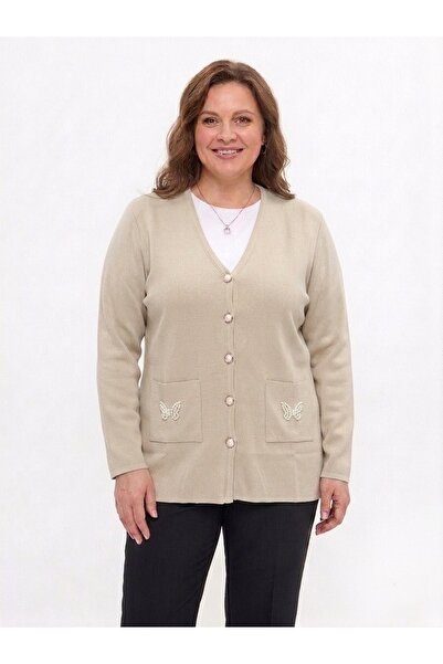 onno style women Cebi Butterfly Stone Steel Knit Classic Tricot Jacket