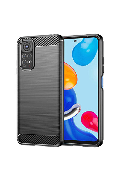 Techsuit Husă pentru Xiaomi Redmi Note 11, Silicon Carbon, negru - negru