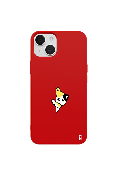 Casen iPhone 11 Kırmızı Lansman Renkli Silikon Cat Lover Kedi Tasarımlı Kamer...