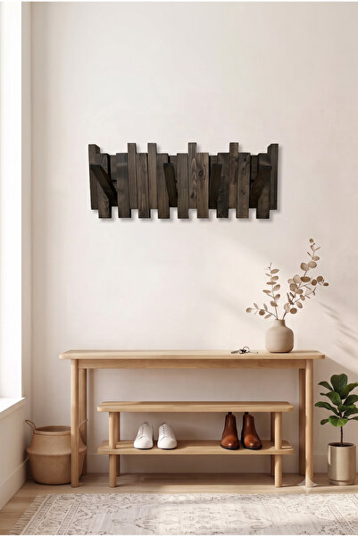 Bhoota Home 8'li Dekoratif Ahşap Piano Askılık, Boho Duvara Monte Piano Portm...