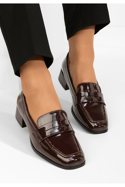 B T Shoes Kirada brown heeled loafers