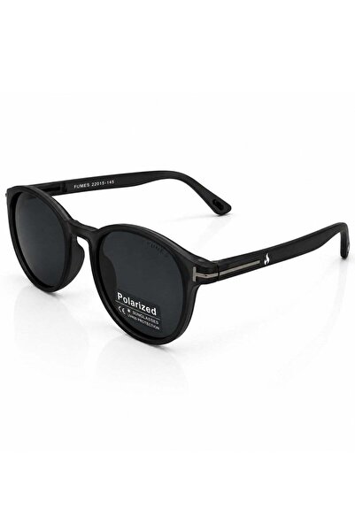 Fumes Orbit Unisex Polarized Round Sunglasses | Matte Black Frame with Smoke ...