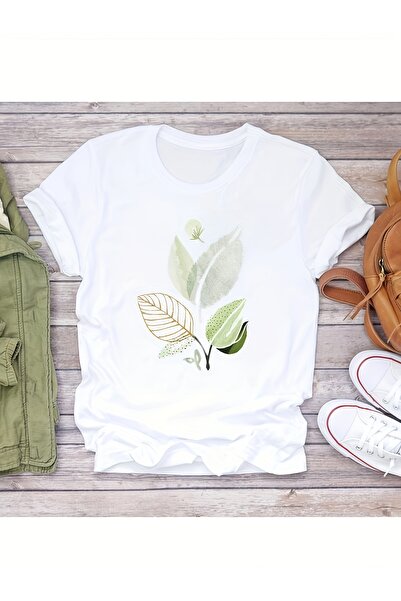 mercoledi Women's Mix Printed Crew Neck Regular Fit T-Shirt