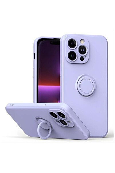 OEM Калъф с ринг, съвместим с iPhone 17 Air, силиконов, лилав - лилав