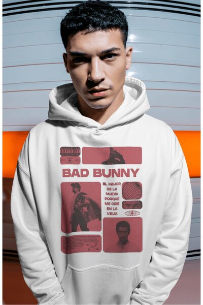 SEVBANO Bad Bunny Rapper Singer Back Printed Unisex Oversize Premium Hoodie