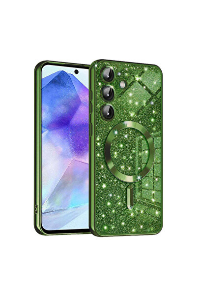 Techsuit Husă pentru Samsung Galaxy A55 5G, Lux Glitter MagSafe, albastru-verde