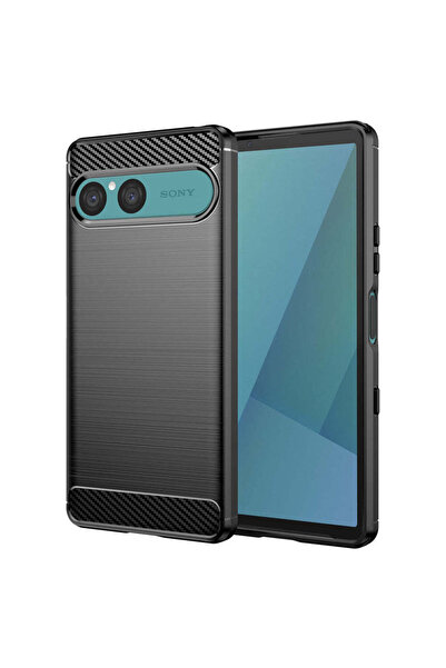 Techsuit Case for Sony Xperia 10 VII, Carbon Silicone, black - black