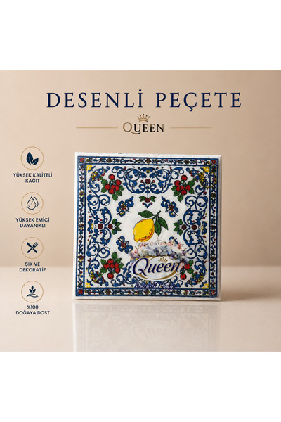 QUEEN LİMON DESENLİ PEÇETE