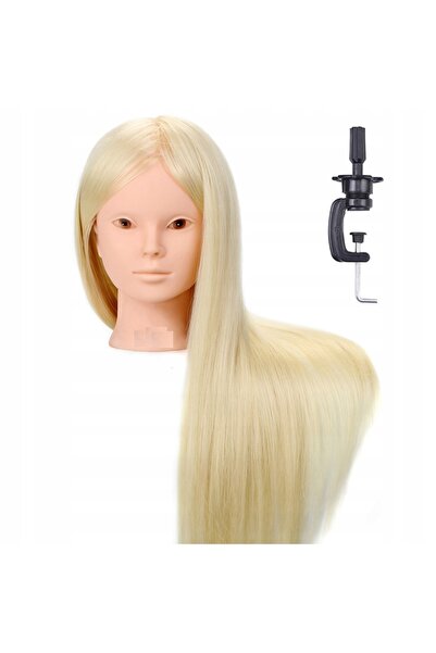 Korbi Manechin de coafură blond pentru antrenament, cu suport, 70 cm