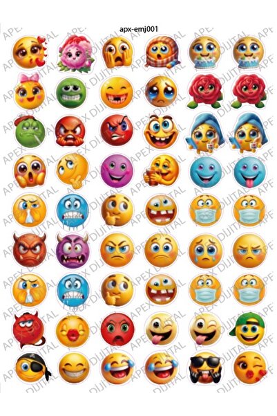 apex dijital sevimli emojiler 15cmx200cm