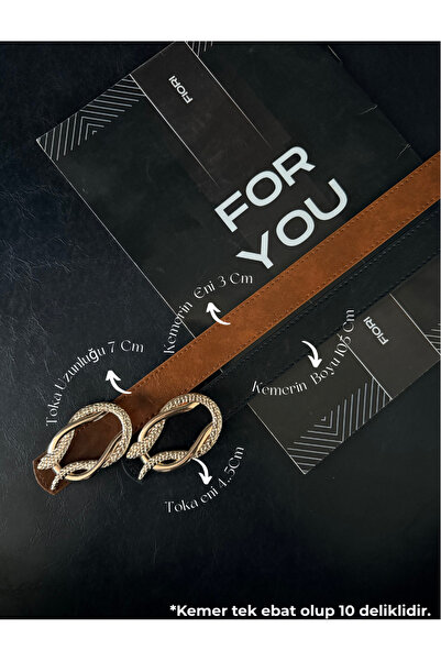 Fiori Gold Snake-Buckle Women's Trousers Belt, Jacket Belt, Dress Belt, Shirt...