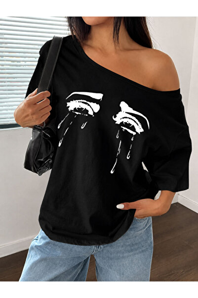 Flood Of Style T-Shirt - Μαύρο - Χαλαρό