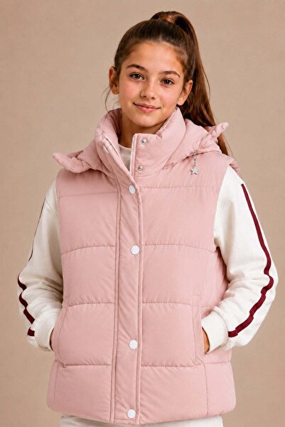 ASYAKİDS CLUB Girl's Removable Hooded Seasonal Inflatable Vest