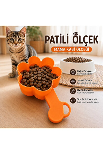 Basart Patili Mama Ölçeği Kedi Köpek Mama Küreği Mama Ölçü Kabı Pati Şekilli ...