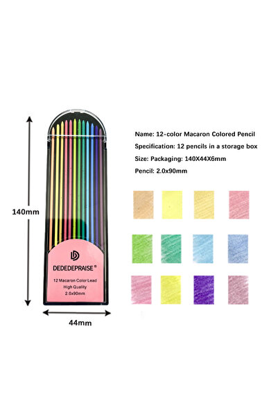 Choice5 12 color Macaron 12/24 Colored Leads 2.0mm Mechanical Pencil Set Stan...