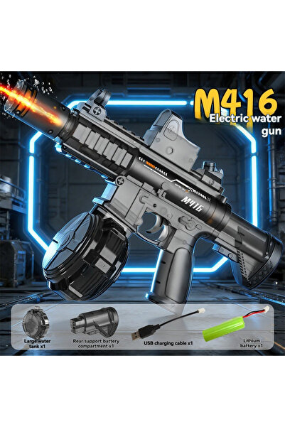 Choice مسدس ماء كهربائي للأطفال طراز M416 أسود 2026، لعبة مائية كهربائية بإطل...