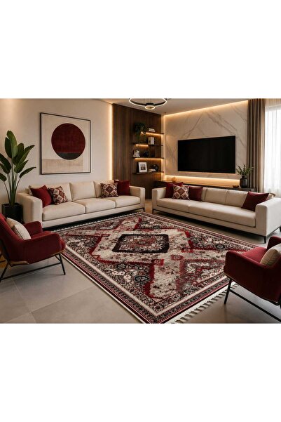 Antik Kilim %100 Antialerjik İnce Dokuma Makina Halısı Kaymaz Taban Özellikli %80 Cotton %20 Polyester