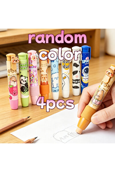 Choice1 mixed-4pcs Capybara Panda Retractable Eraser Push-Pull Elementary Stu...