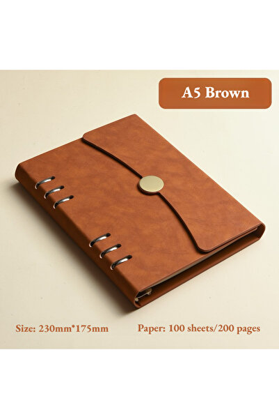 Choice1 A5 Brown A5 Binder Notebook PU Leather Cover Refillable 6 Ring Person...