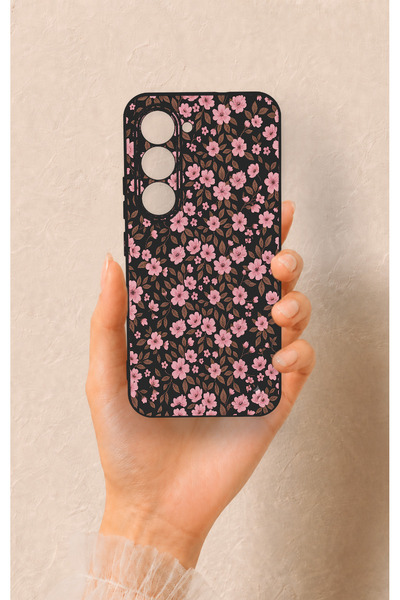 Vip Case Tecno Spark 40 Pro Uyumlu Mini Pembe Çiçek Desenli Silikon Kılıf
