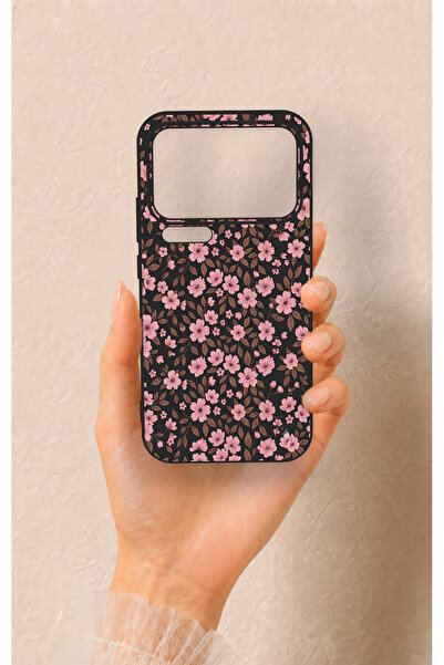 Vip Case Mi 17 Pro Max Uyumlu Mini Pembe Çiçek Desenli Silikon Kılıf