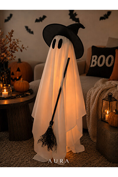 Genel Markalar AURA LED Işıklı Cadı Şapkalı Hayalet Lambader – Halloween Ayak...