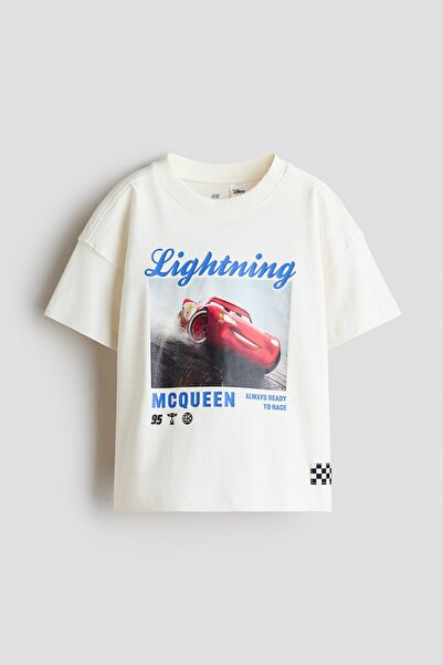 H&M Baskı Motifli Oversize Tişört