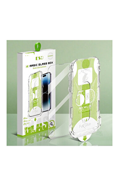 ekransepeti iPhone 11 ile Uyumlu Otomatik Takma Aparatlı Şeffaf / HD Temperli...