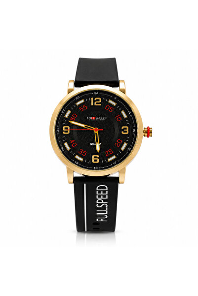 FULLSPEED Ceas Bărbătesc Quartz cu Curea Neagră din Silicon și Cadran Negru –...
