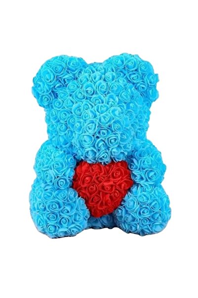 Velaris Ursuleț de pluș cu inimă din trandafiri de spumă, 24 cm, Cutie cadou ...