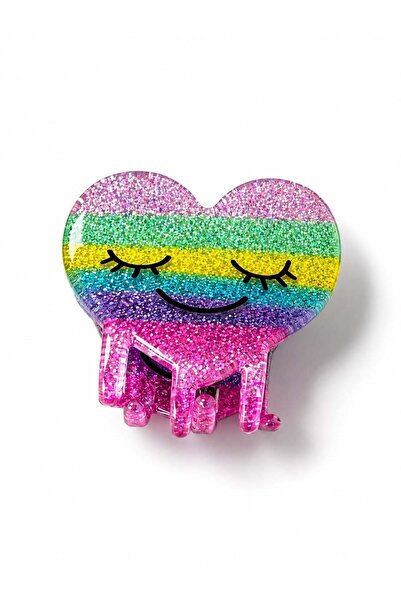 Les Petites Mains Silvery Heart Acrylic Clasp Buckle