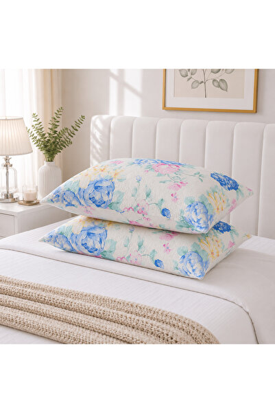 Kotonia Home Set de 2 perne matlasate 50x70 cm, 630 g/buc, decor floral 04