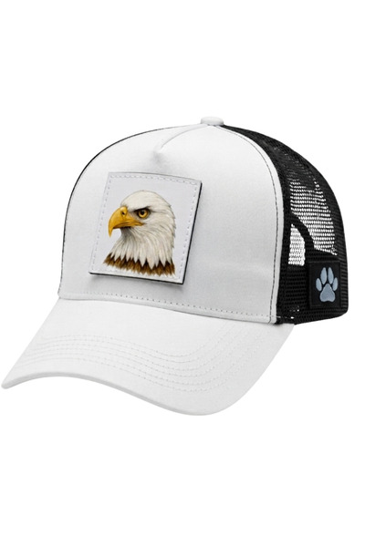 All animals Eagle Printed Patch Detailed Mesh Trucker Baseball Cap Unisex