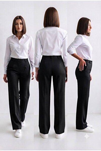 hies Button + Zipper Closure, Easily Ironable Side Belted Elastic Fabric Pant...