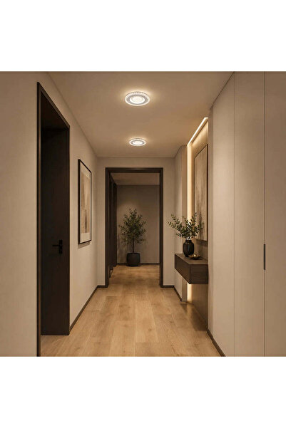 OEM Lustra LED ALAJA, 33W, Diametru 22cm, Lumina Calda/Neutra/Rece, Alb, Meta...