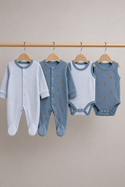 My Babies Label طقم رومبير للأطفال مكون من قطعتين E4 مصنوع من القطن بنسبة 100...