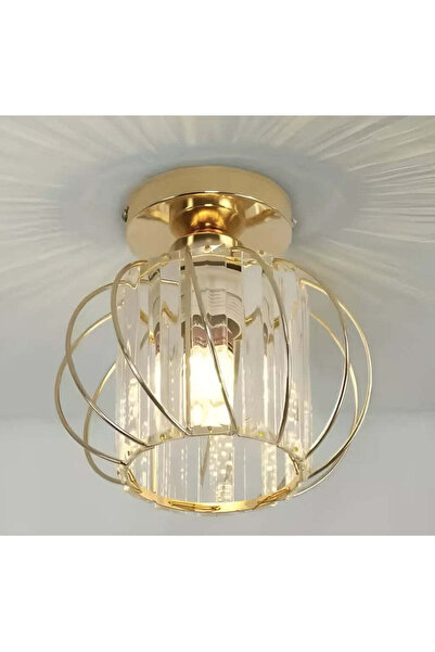 OEM Lustra Monica, 1XE27, Χρυσό, D 16cm, Μέταλλο και Γυαλί