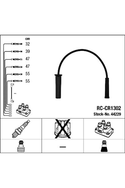 NGK Set cablaj aprinder 44229 Chrysler Voyager / Voyager 3/Voyager 4/Voyager 5